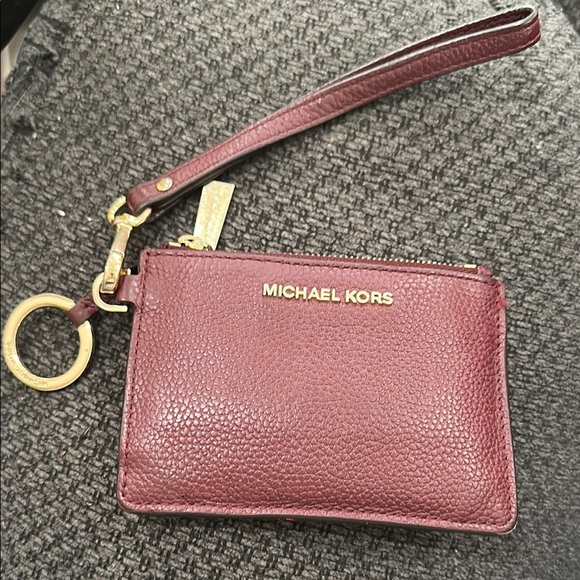 Michael Kors Handbags - Michael Kors Burgundy Leather Wristlet Coin Wallet​